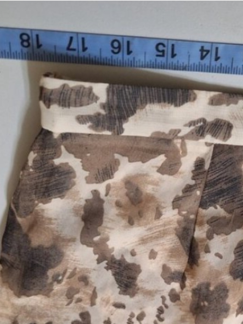 PrettyLittleThing Sheer Brown Cow Print Wide Leg Pants Size 14 Resort Beach - Picture 6 of 8